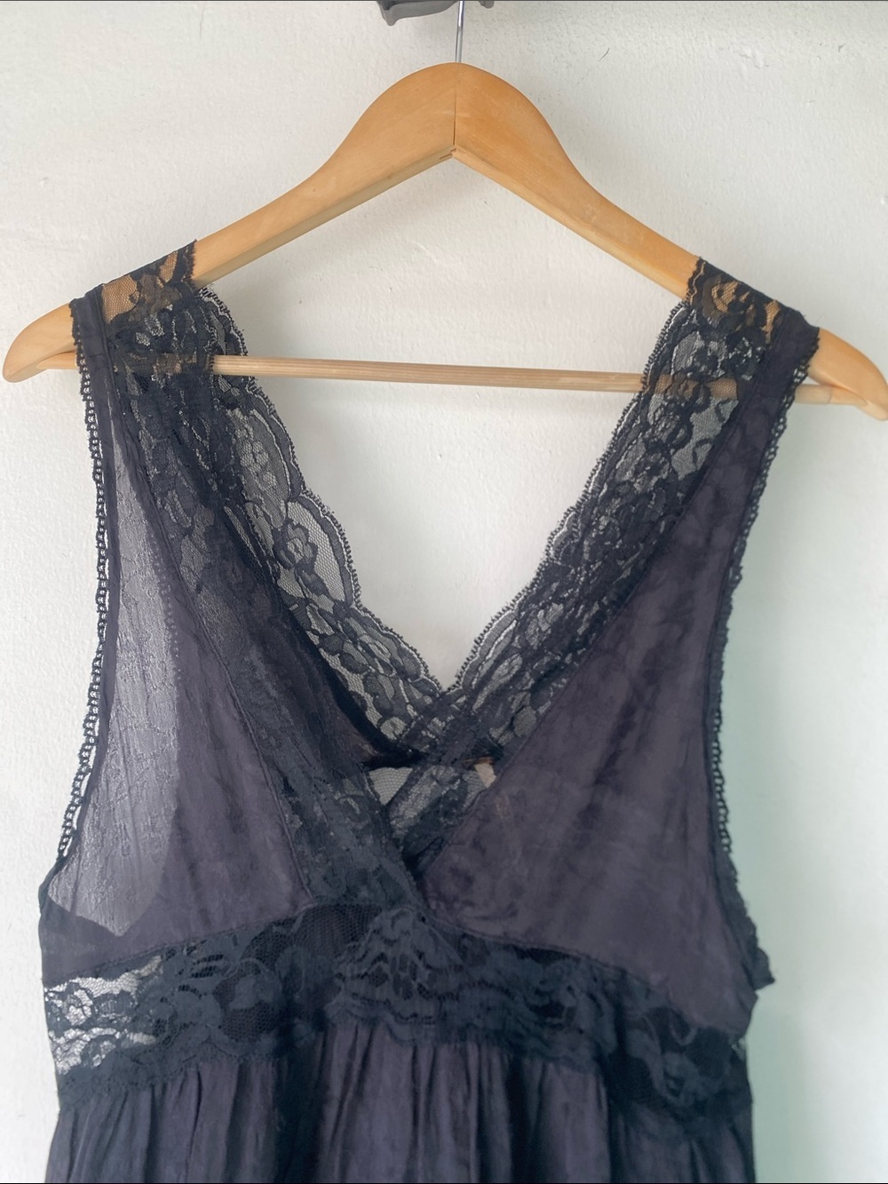 Free People M Black Lace Trapeze Top - Picture 5 of 12